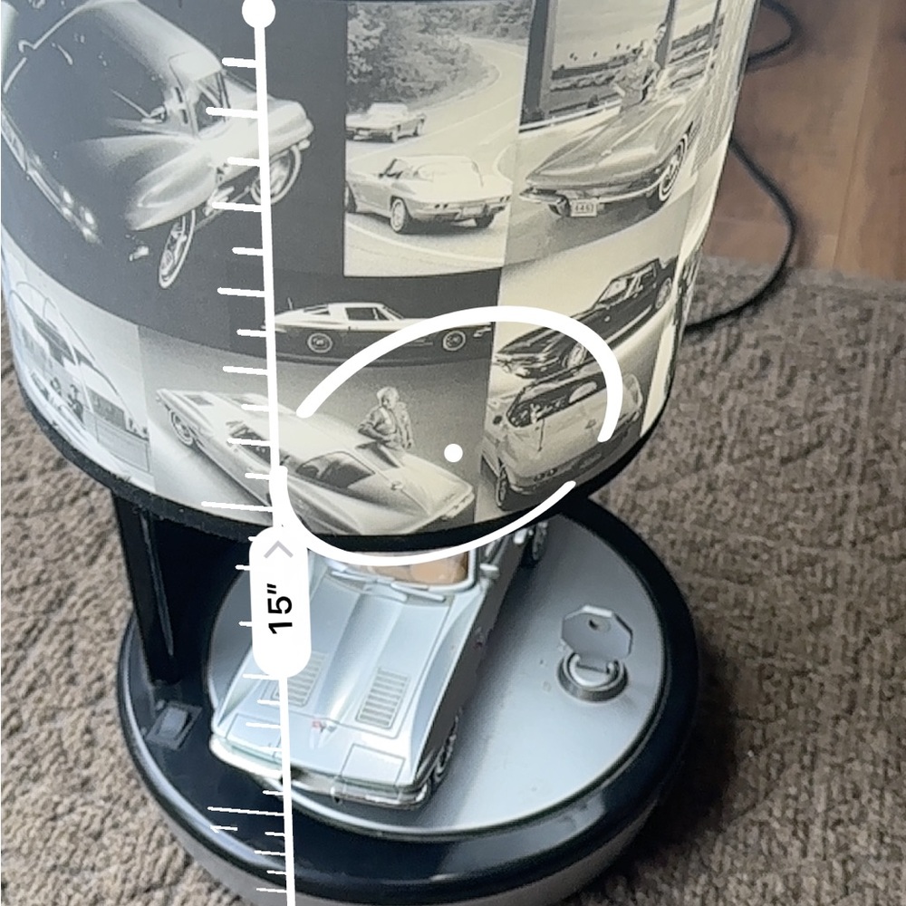 Silver Corvette Theme Table Lamp with Model Car - Picture 6 of 7